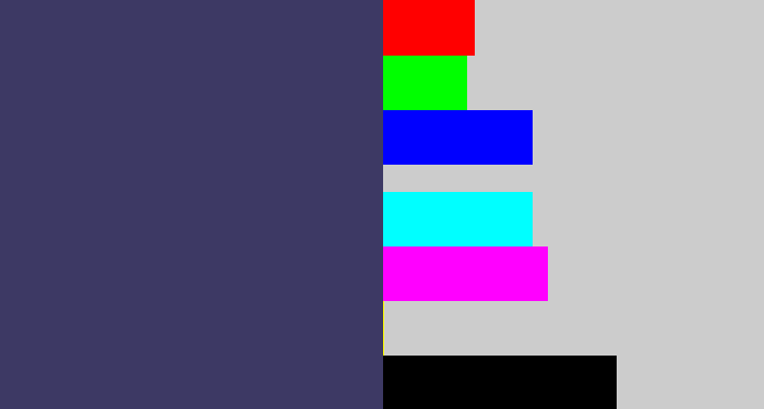 Hex color #3d3964 - dark grey blue