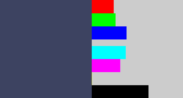Hex color #3d4361 - dark grey blue