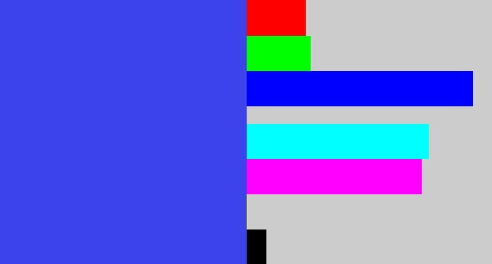 Hex color #3d43ea - warm blue