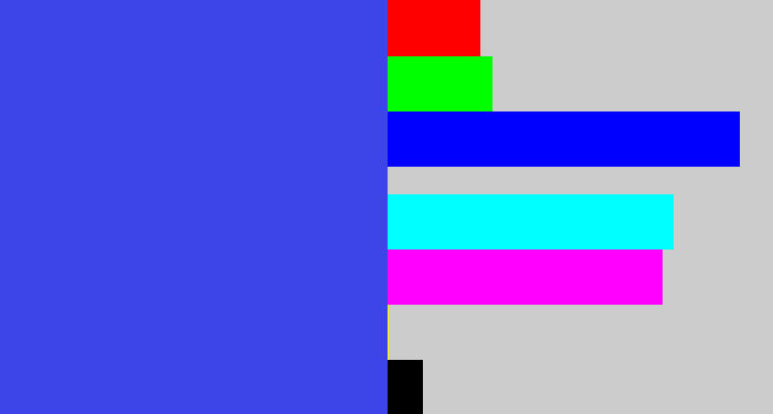 Hex color #3d44e8 - warm blue