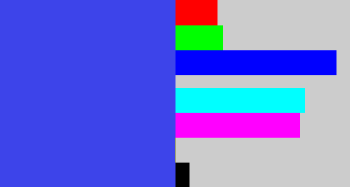 Hex color #3d44ea - warm blue
