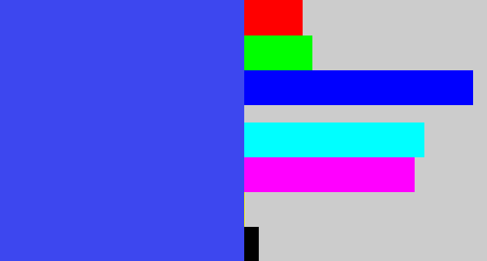 Hex color #3d47ef - warm blue