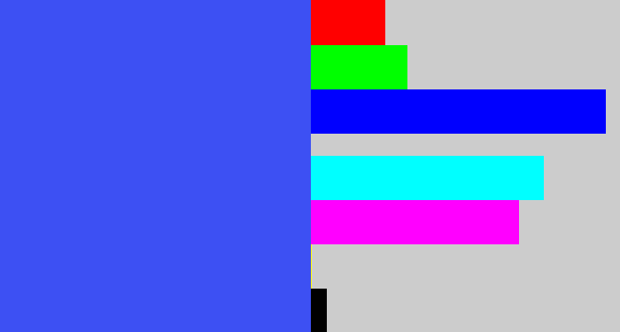 Hex color #3d50f3 - warm blue