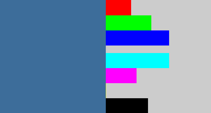 Hex color #3d6d9a - muted blue
