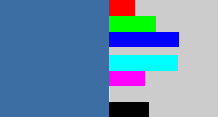 Hex color #3d6ea3 - muted blue