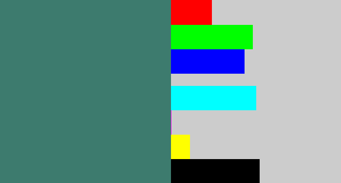 Hex color #3d7b6e - slate