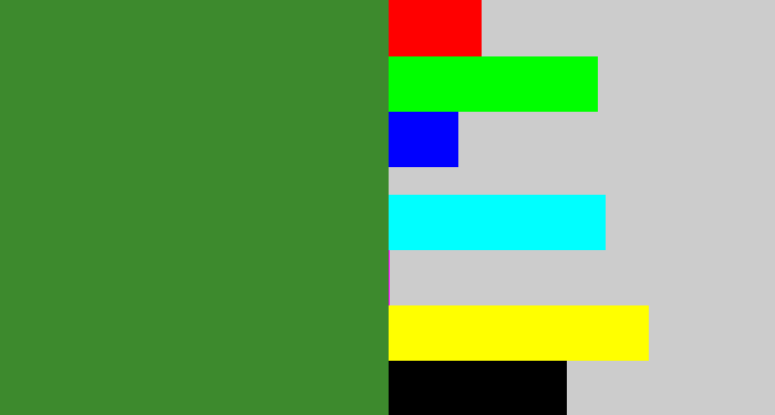 Hex color #3d8a2d - darkish green