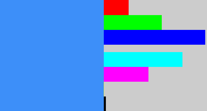 Hex color #3d8ff9 - dodger blue