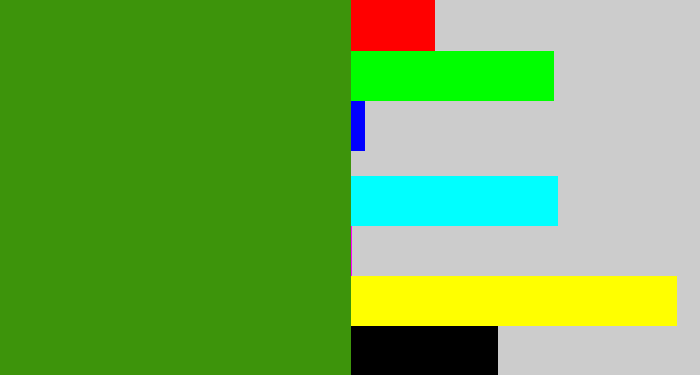 Hex color #3d940b - grass green