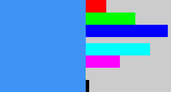 Hex color #3d94f6 - dodger blue