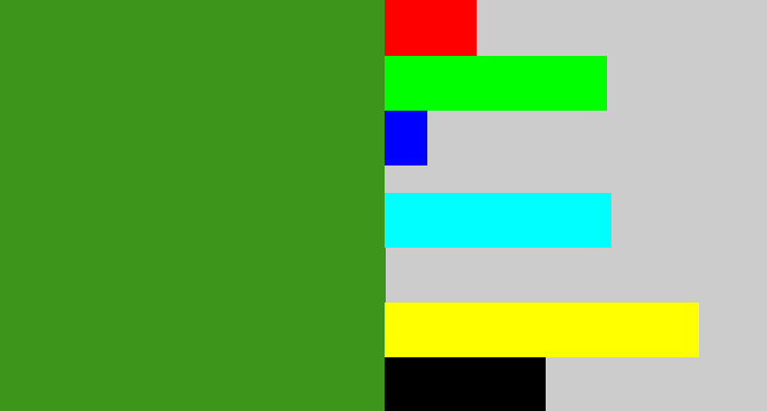 Hex color #3d951b - grass green