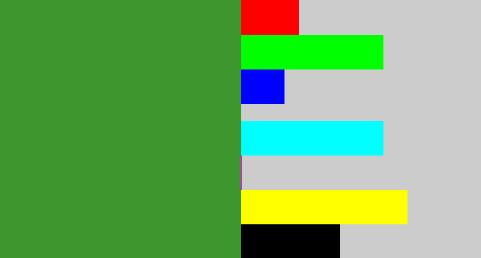 Hex color #3d962e - fern green