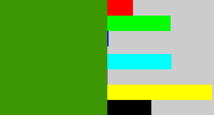 Hex color #3d9703 - grassy green