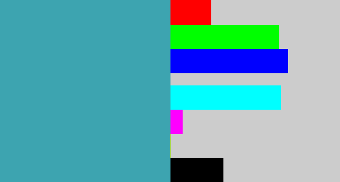 Hex color #3da4b0 - greeny blue