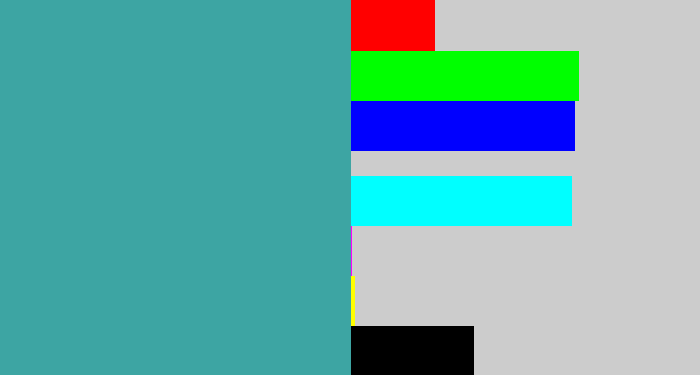 Hex color #3da5a3 - greeny blue