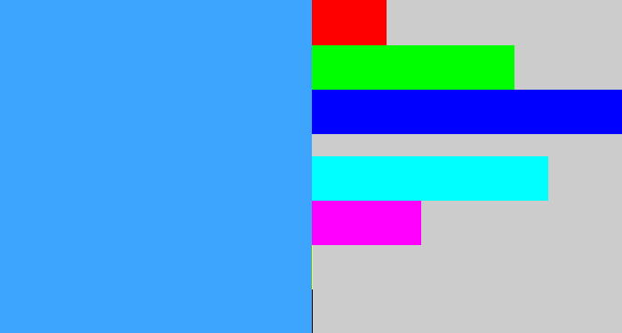 Hex color #3da5fe - dodger blue