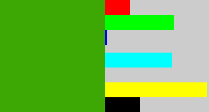Hex color #3da804 - grassy green