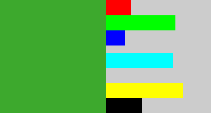 Hex color #3da92d - medium green