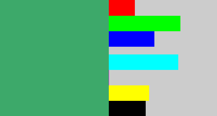 Hex color #3da96a - greenish