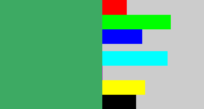 Hex color #3daa63 - greenish