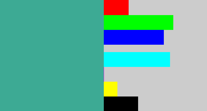 Hex color #3daa94 - greeny blue