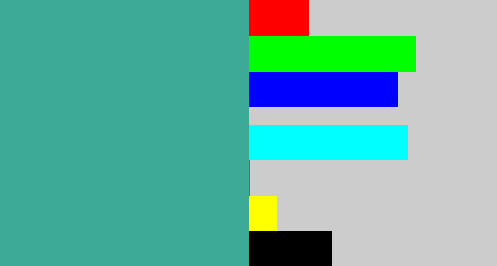 Hex color #3daa98 - greeny blue