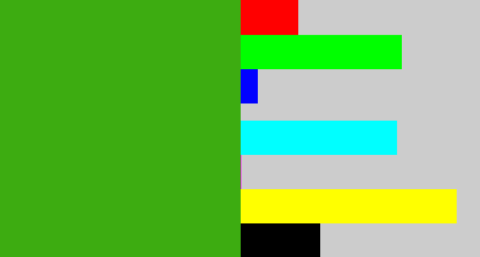 Hex color #3dac11 - grass green