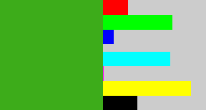 Hex color #3dac1a - grass green