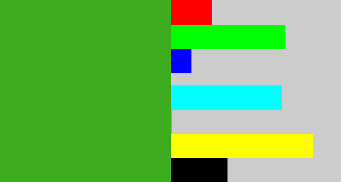 Hex color #3dac1e - grass green