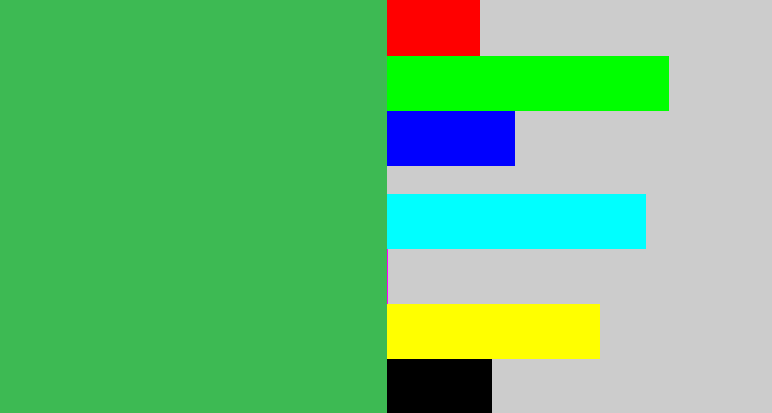 Hex color #3dba53 - medium green