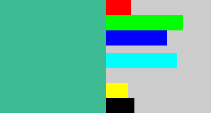 Hex color #3dbb93 - greeny blue