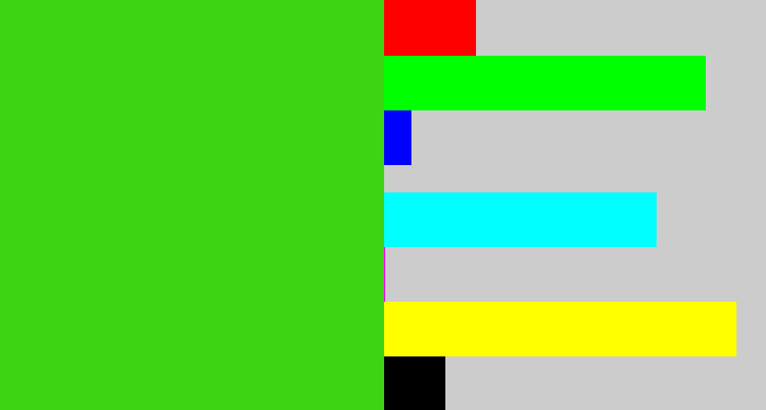 Hex color #3dd511 - vivid green