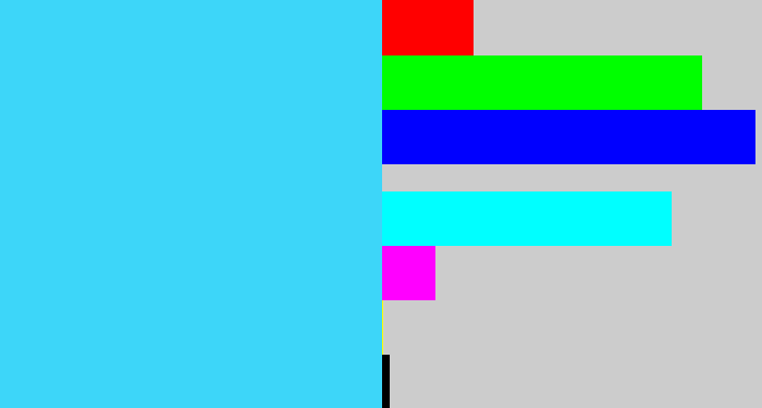 Hex color #3dd6f9 - bright cyan