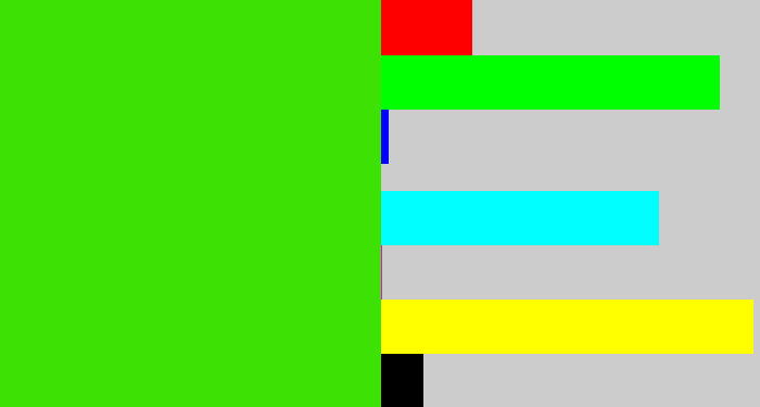 Hex color #3de204 - vivid green