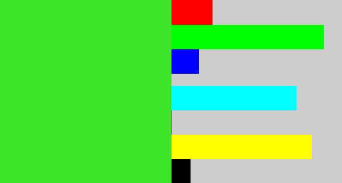 Hex color #3de428 - radioactive green