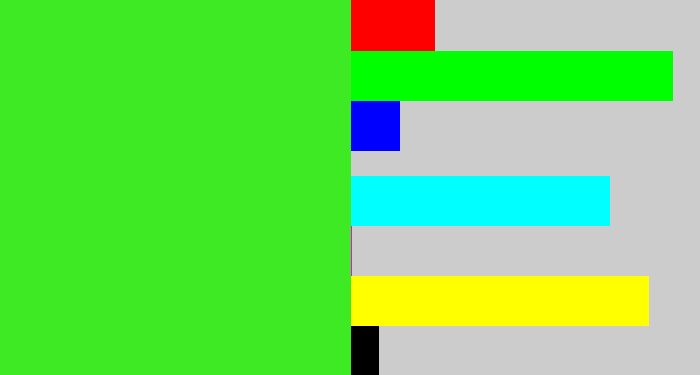 Hex color #3dea23 - radioactive green