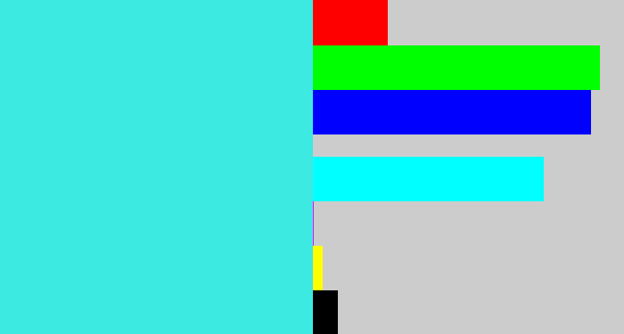 Hex color #3deae2 - bright cyan