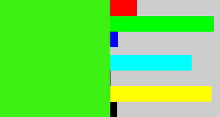Hex color #3def12 - vivid green