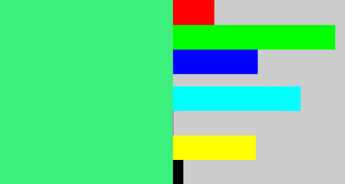 Hex color #3def7c - weird green
