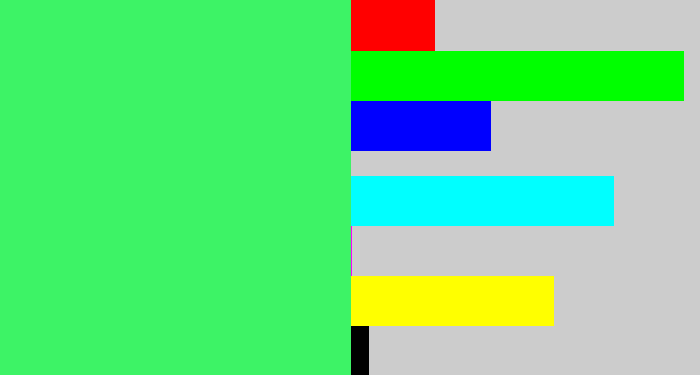 Hex color #3df366 - bright light green
