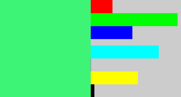 Hex color #3df476 - weird green