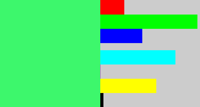 Hex color #3df76c - weird green