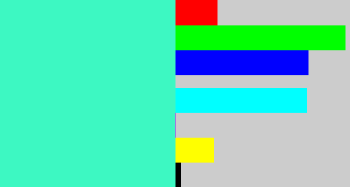 Hex color #3df8c2 - greenish cyan