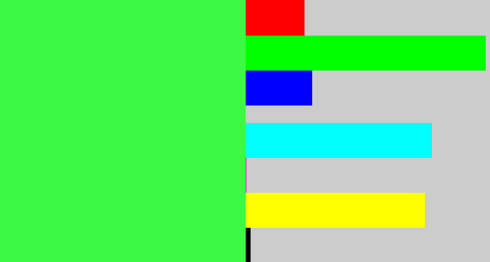 Hex color #3df944 - bright light green