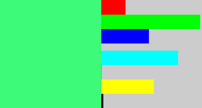 Hex color #3dfb78 - weird green