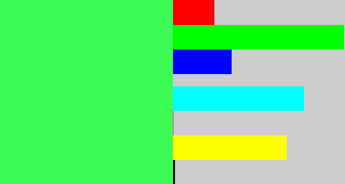 Hex color #3dfc56 - bright light green