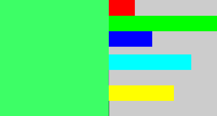Hex color #3dfe66 - bright light green