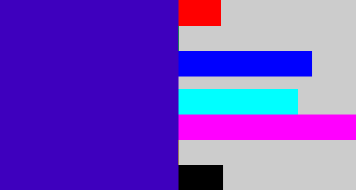 Hex color #3e00be - violet blue