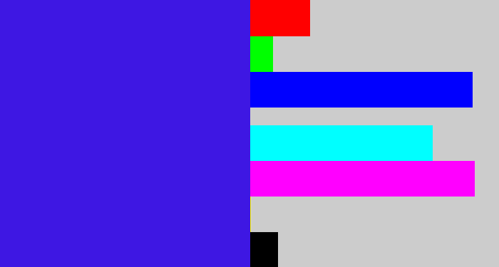 Hex color #3e17e3 - violet blue