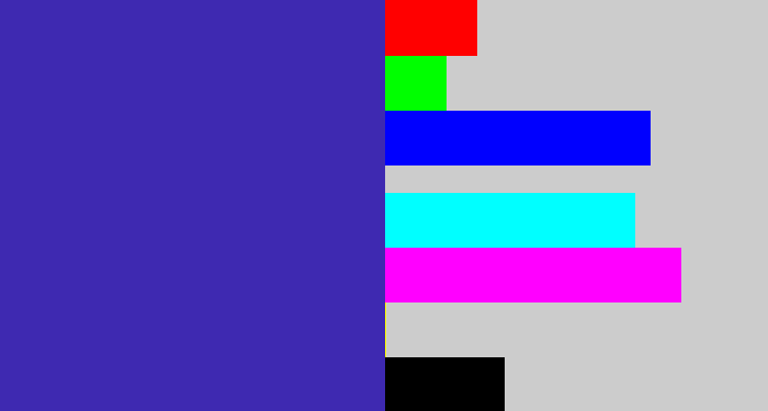 Hex color #3e29b1 - indigo blue